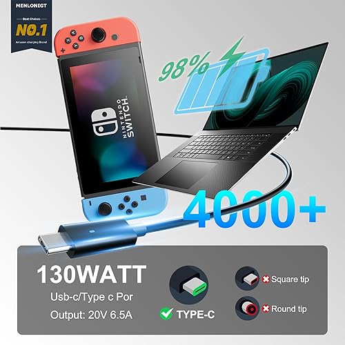 Miniatura 5 de Cargador USB-C tipo C de 130 W para Dell Latitude X220 X230 X131E T410 T420 T430 T530 T510 T400 W520 T500 T520 X200 X201 T60 T61 X60 Z. 60x60 1 L420