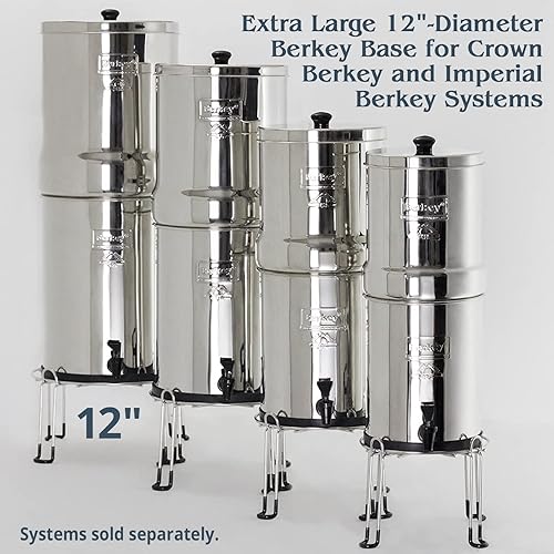 Miniatura 2 de Berkey, soporte de acero inoxidable con patas antiderrapantes con base de caucho para filtro de agua alimentado por gravedad (4 tamaños), Plateado