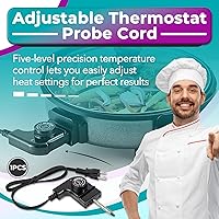 Vista 2 de Cable de sonda de termostato ajustable compatible con ahumadores Masterbuilt y planchas eléctricas, cable de alimentación de 15 A/125 V con control