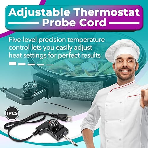 Miniatura 2 de Cable de sonda de termostato ajustable compatible con ahumadores Masterbuilt y planchas eléctricas, cable de alimentación de 15 A125 V con control