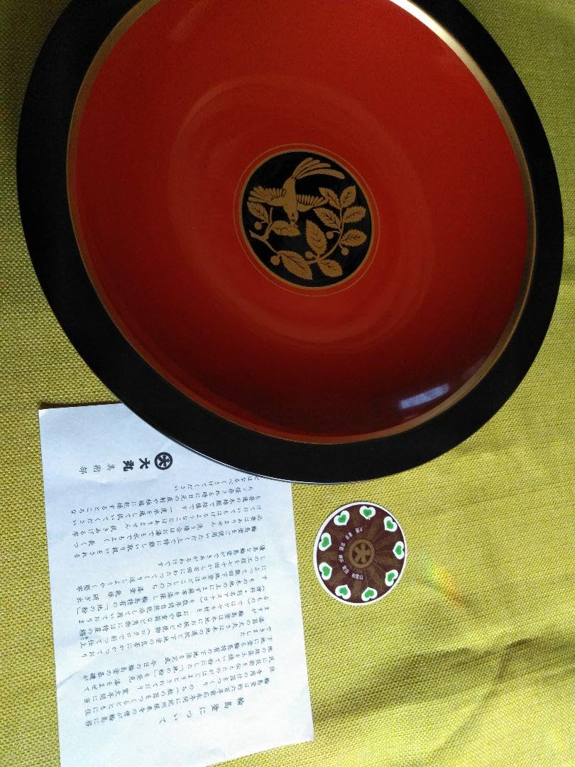 輪島塗　榎に百舌鳥　飾り皿　大皿 Amazon.co.jp: 輪島塗 榎に百舌鳥 飾り皿 大皿 : 文房具