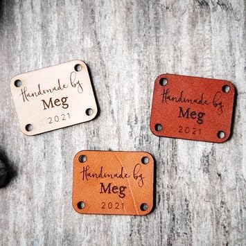 AMBMCCM 25pcs Personalized Handmade Leather Sewing Labels