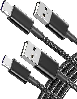 USB C Cable [2-Pack, 6 ft], Fast Charging 3A Quick Charger Cord, USB A to Type C Fast Charge Premium Nylon USB Cable for Samsung Galaxy S10 S9, Note 8, LG V20 G8 G7 and Other USB C Charger