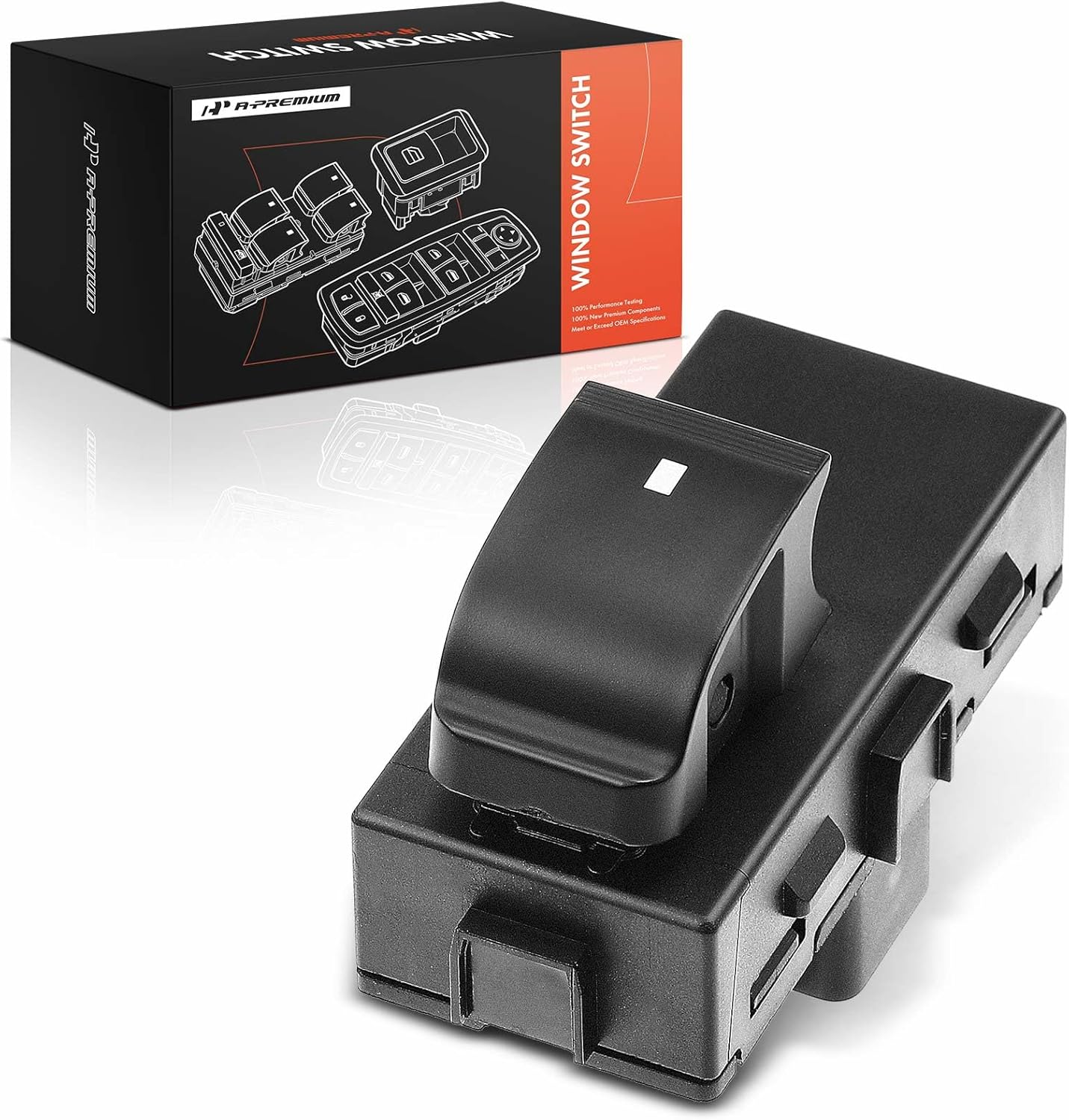 A-Premium 22895545 Passenger Power Window Switch Compatible with 2006-2014 Chevy Silverado Suburban Tahoe, GMC Sierra Acadia Yukon, Buick Lucerne, Front Right or Rear, Replace# 15888174, 25877776