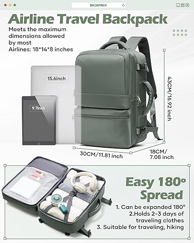 Miniatura 3 de CADOLIM Mochila para mujeres y hombres, mochila de viaje para senderismo, impermeable, mochila de transporte, artículos esenciales de viaje, Rosa