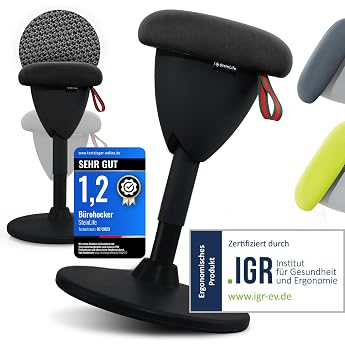 SteinLife Ergonomic Office Stool [Test Winner] Stool Height-Adjustable | 48-68 cm Ergonomic Stool for Office &amp; Desk, Swing Ef