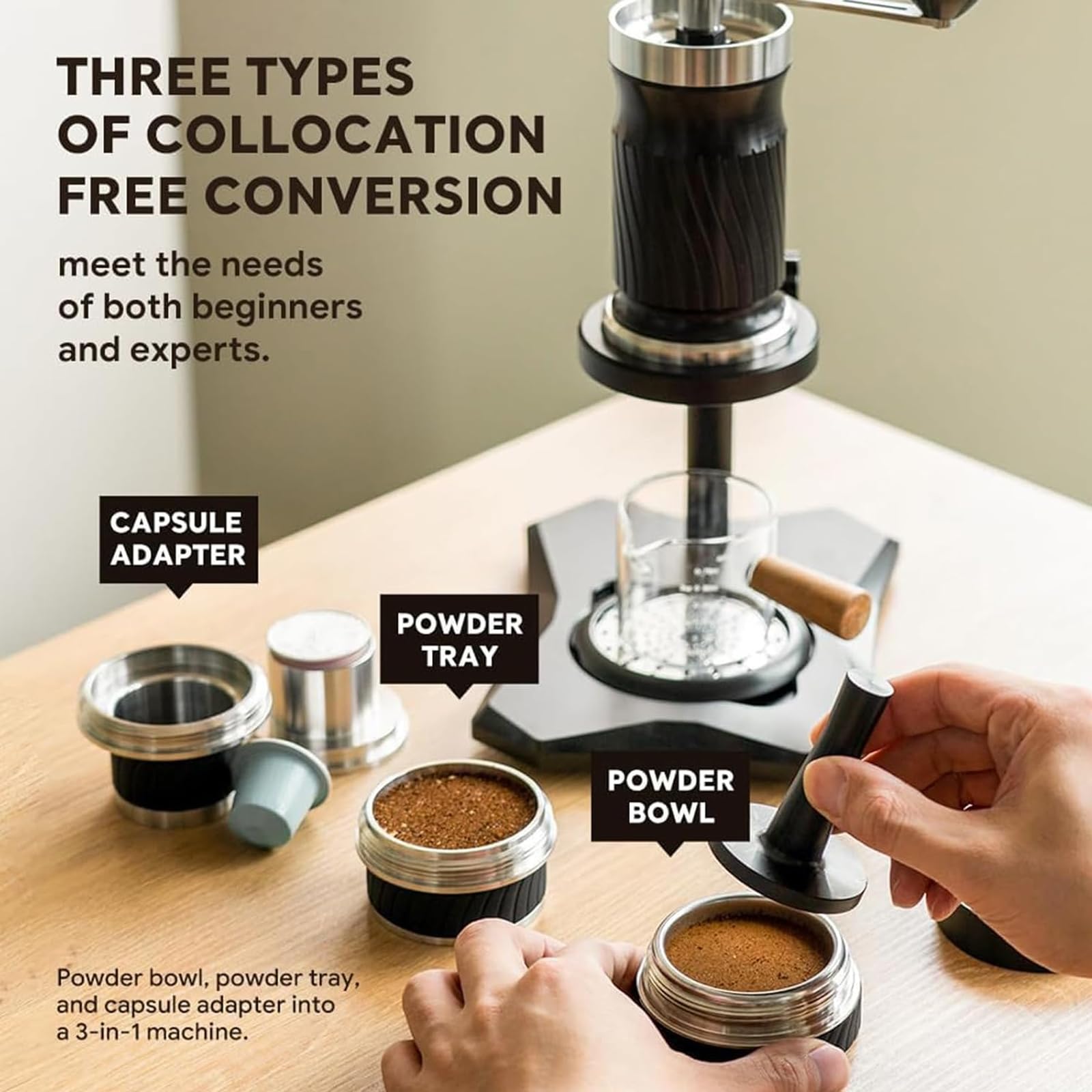 Cafetera Espresso Manual Portátil, Presión De 9-12 Bares, Depósito De Agua De 100 Ml, con Bolsa De Almacenamiento, Funcionamiento con Manivela Durante 30 Segundos, Acampar