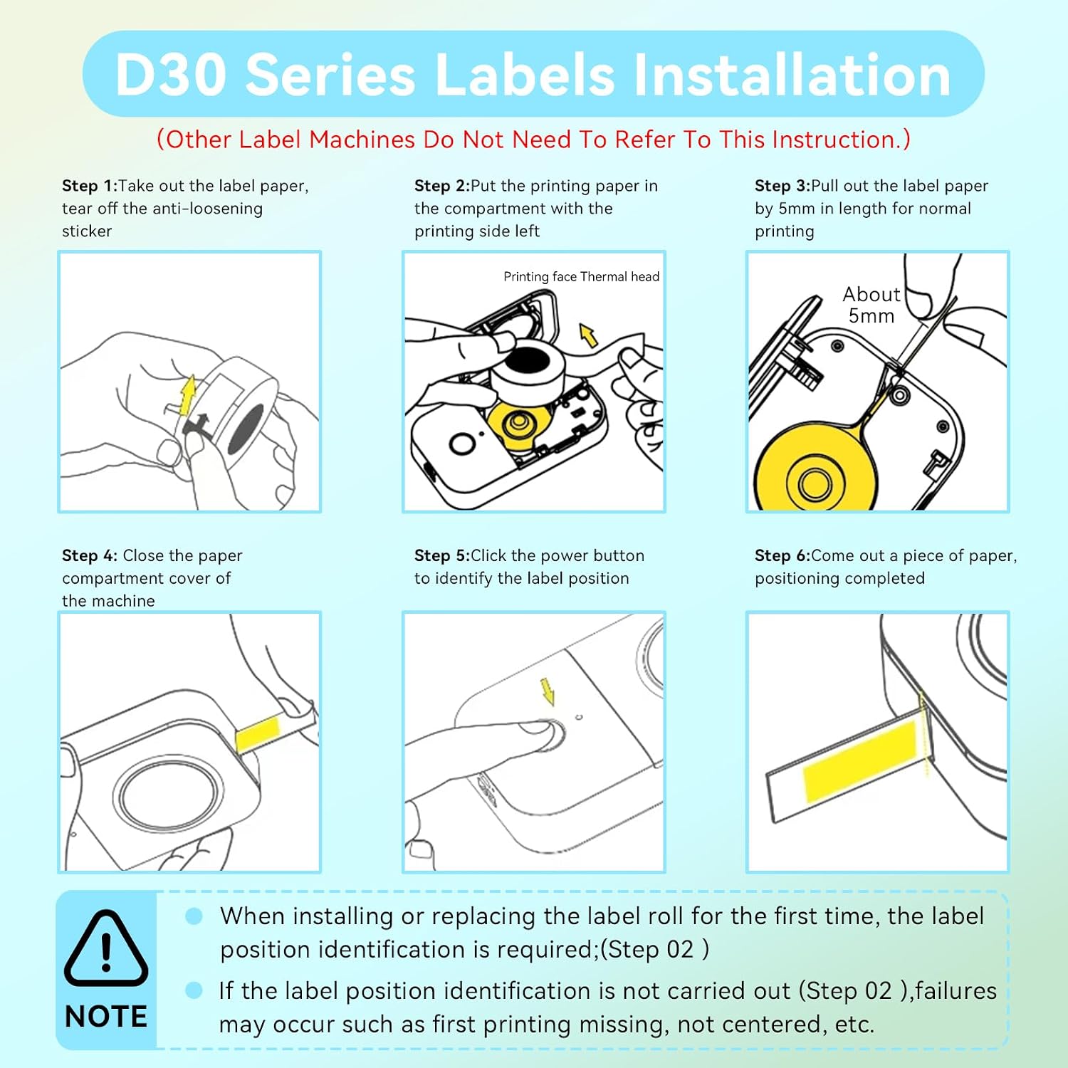 eebbl D30 P15 HP4 Label Maker Tape, School Hotel Office Label Tape 12mmx40mm(0.47"x1.57")Thermal Label, easy to remove, No residue, waterproof, air-proof, and scratch-resistant. Avoid direct sunlight image 4