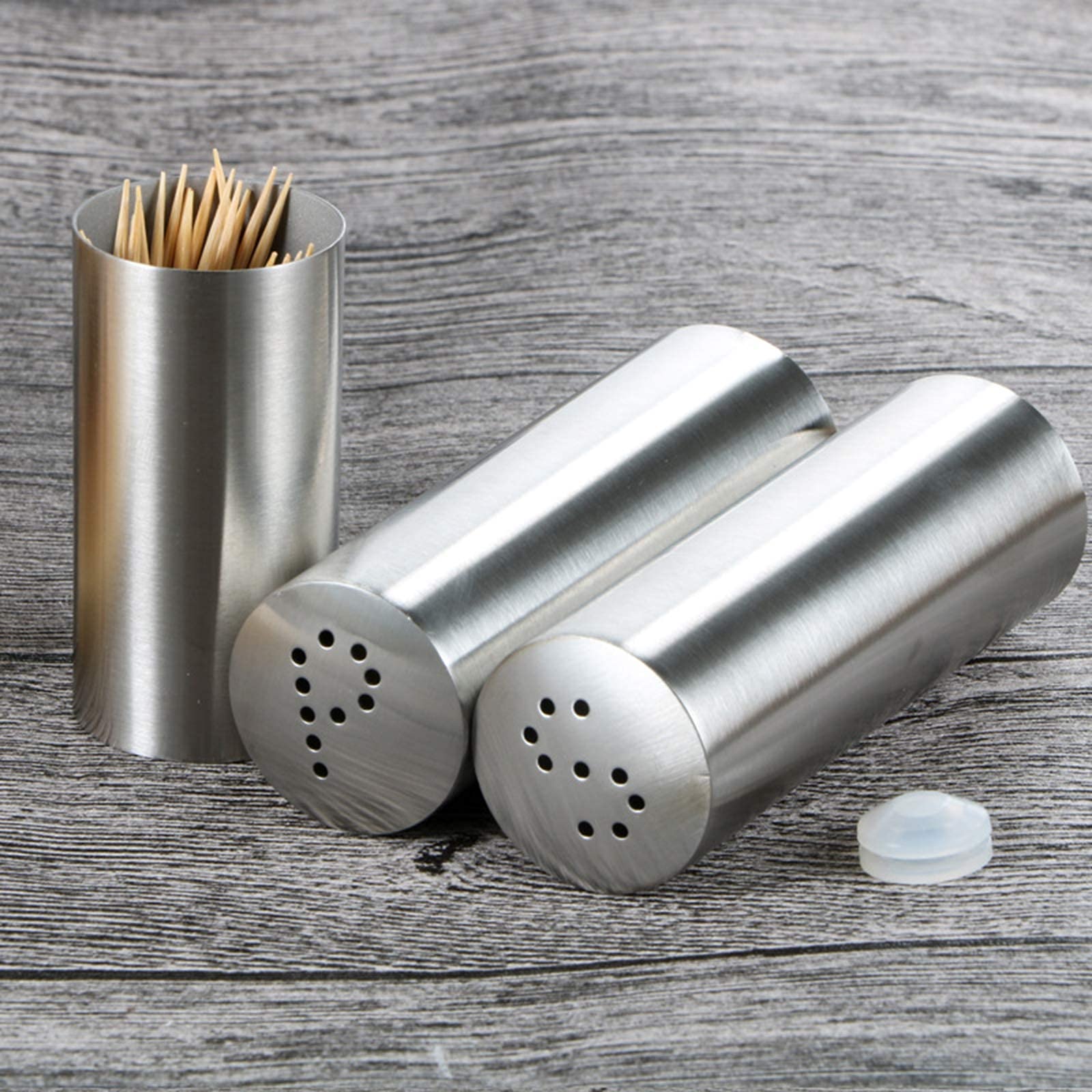 BERTY·PUYI Set Per Bottiglie Per Condimenti Con Base In Legno 5 Pezzi, Per Sale, Pepe, Aceto, Olio, Supporto Per Dispenser Aceto/Olio, Macina Sale, Macina Pepe.