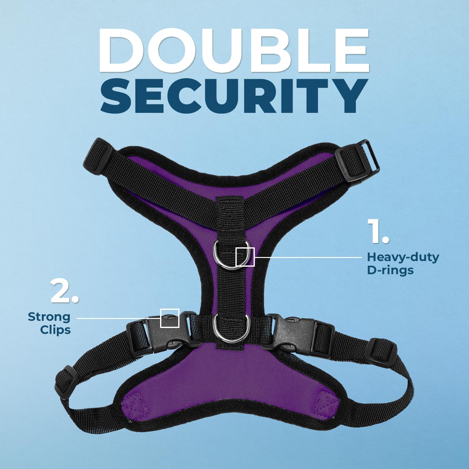 Best Pet Supplies Voyager Step-In Lock Dog Harness - Adjustable Step-In Vest Harness for Small and Large Dogs - Purple, X-Small - Image 2