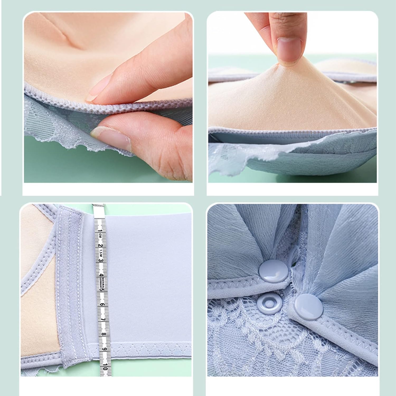 Womens Modal Nursing Bras with Support Sexy Comfort Front Closure Bralette Wireless Breastfeeding Bra for Women (Color : Blue, Size : 36/80BC)