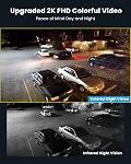 ieGeek Floodlight Camera, Outdoor Home Security Camera, 2K Wired Flood Light Camera with Motion Sensor, 2.4G WiFi Cam with 2600 Lumens Light, Color Night Vision, Siren, 2 Way Audio, Black
