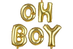 BBTO Oh Boy Balloons, Foil Letter Balloons