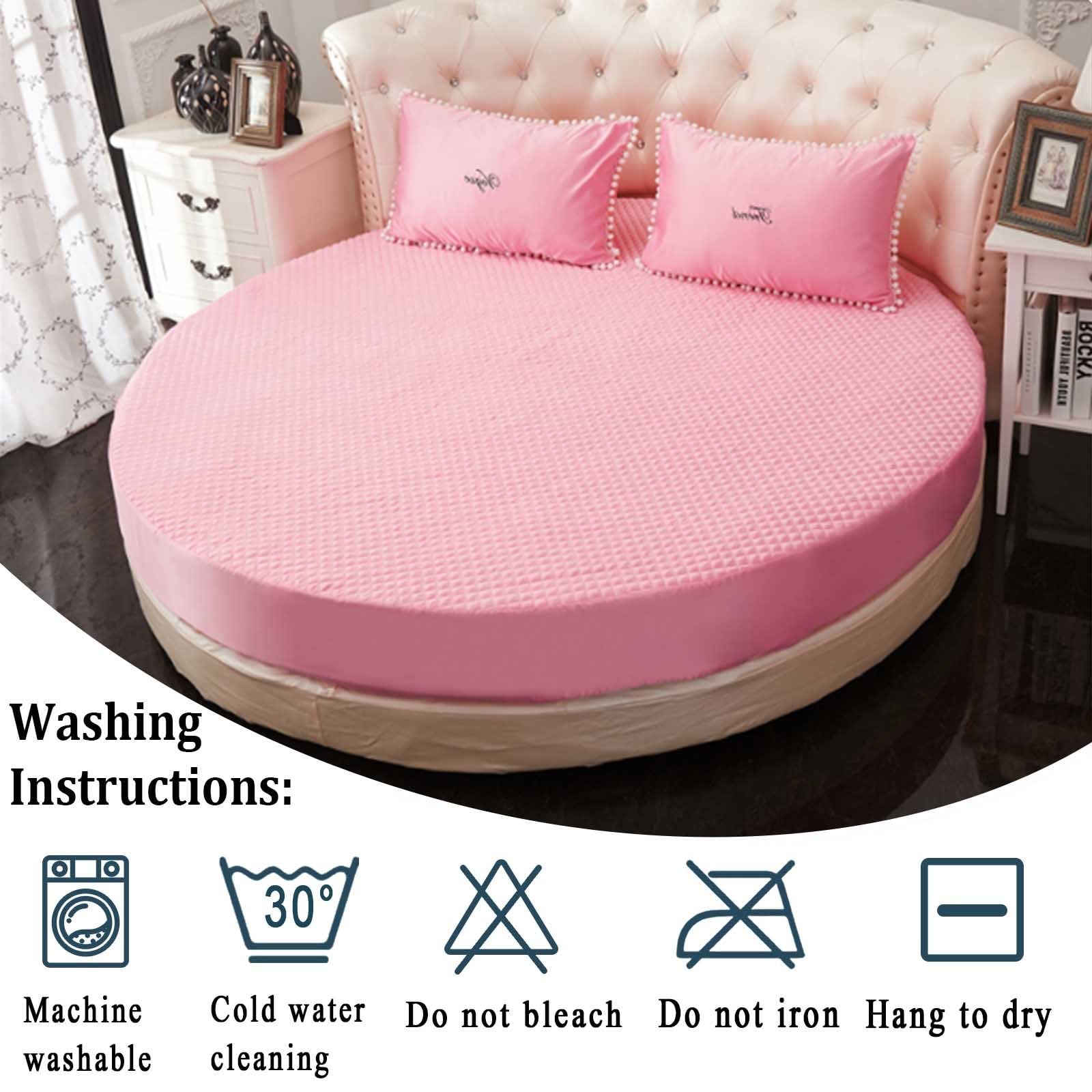 Sábana bajera ajustable impermeable para cama doble, suave, transpirable, con protector de colchón, funda de colchón redonda, 132 x 200 cm