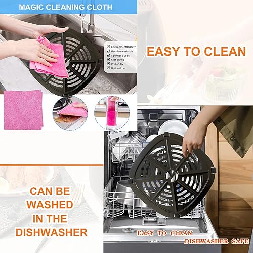 Miniatura 5 de Bandeja para freidora de aire, capacidad de 2.6 cuartos de galón, apta para lavavajillas, no tóxica, sin BPA, perfecta para Dash 2.6QT Tasti-Crisp