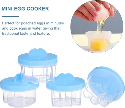 Miniatura 4 de Hemoton 4pcs Huevo Pocher Tazas Huevo Picaduras Molde Huevo Cocción de Vapor Cocina Cocina Desayuno Utensilio de Cocina para Huevos Pochados Poched