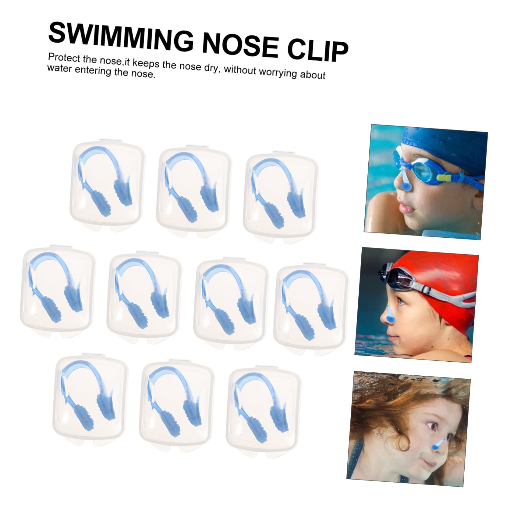 30 STK Nasenklammer Schwimmzubehör für Kinder Pincher praktischer Nasenclip Swimming Nose Clip Schwimmnasenclip strapazierfähiger Nasenclip Schwimmender Nasenclip Kieselgel Blue