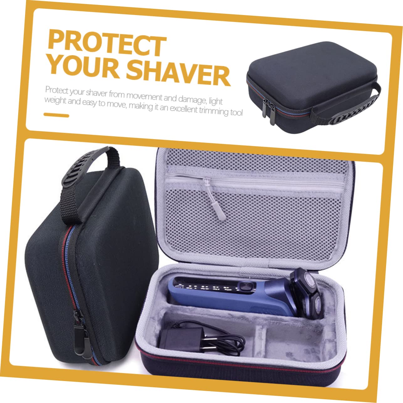 Custodia Portatile Borsa da Viaggio per Rasoio da Uomo per Organizzare Rasoio e Accessori in Eva Resistente Agli Urti Compatta e Facile da Trasportare