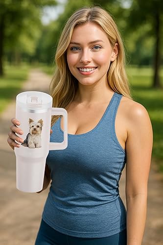 Miniatura 3 de E&S Pets SERENGETI Ultimate - Vaso de 40 onzas con asa y pajilla, vaso aislado al vacío con popote y tapa, taza de viaje de acero inoxidable para