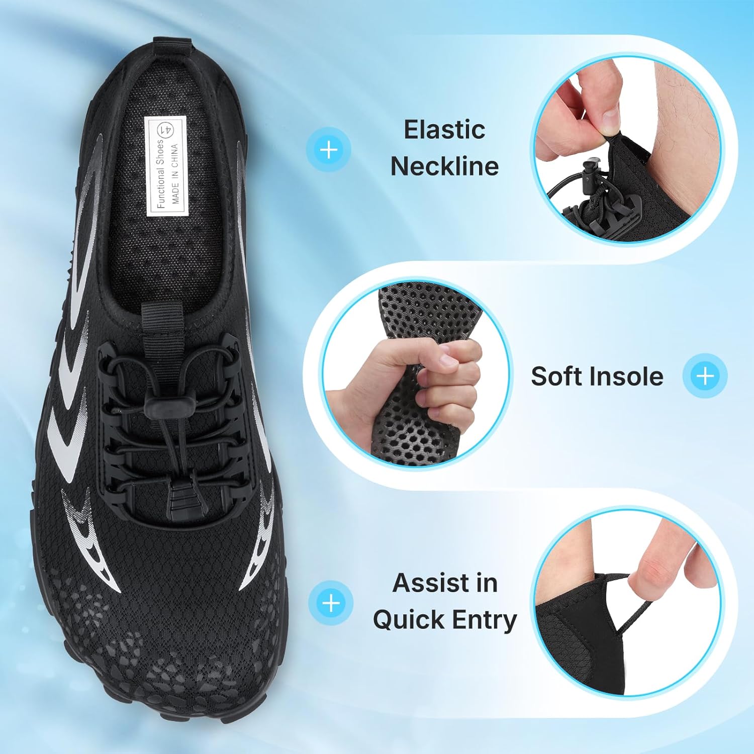 Barefoot Water Shoes Women Men Adult Hiking Swim Beach River Pool Hike Guarding Shoes Aqua Socks Protective Comfort Wide Toe Box Width Rock Climbing Vacation Outdoor 2026 New - Image 5