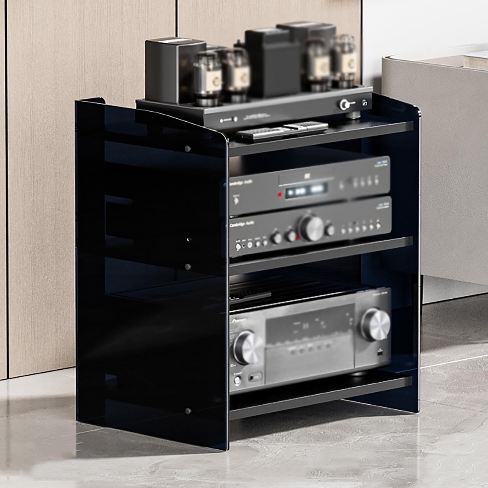 Support audio haut de gamme acrylique transparent pour équipement HiFi