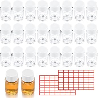 Pack of 52 Bottles 20 ml Portable Travel Bottles Plastic Bottles for Filling Transparent with Lid Empty Portable Cosmetic Bottles Travel Container for Cosmetics