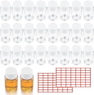 52 Piezas Botellas Pequeñas Reutilizables de Plastico, 20ml Botella de Transparente con Tapón de Rosca, Botes Pequeños para Rellenar Cosmetica Vacio, para Viajes, Líquidos Champú, Loción