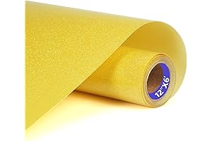 Yellow Glitter HTV Heat Transfer Vinyl Rolls for Vibrant and Sparkly Designs