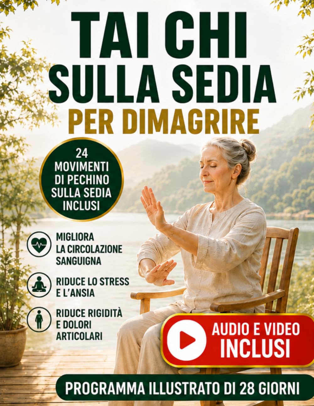 Tai Chi sulla Sedia per Dimagrire: Il Programma Illustrato di 28 Giorni con 41 Esercizi Dolci, Respirazione Guidata e Routine da 10 Minuti per Ritrovare Energia, Leggerezza e Benessere