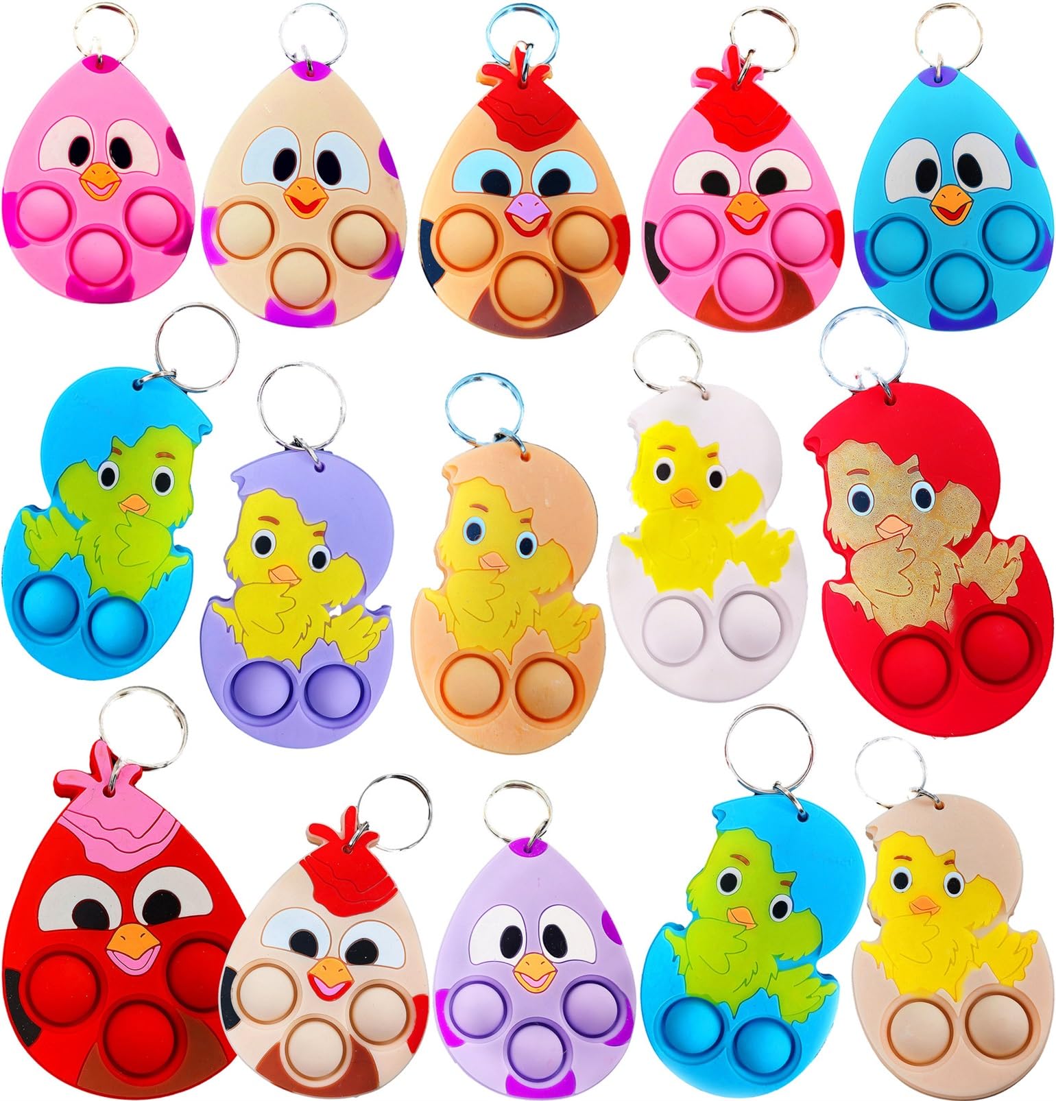 20 Packs Bulk Eggs Mini pop Fidget Holiday Boys Girls Chickens Easter Party Favors Supplies and School Classroom Students Prize