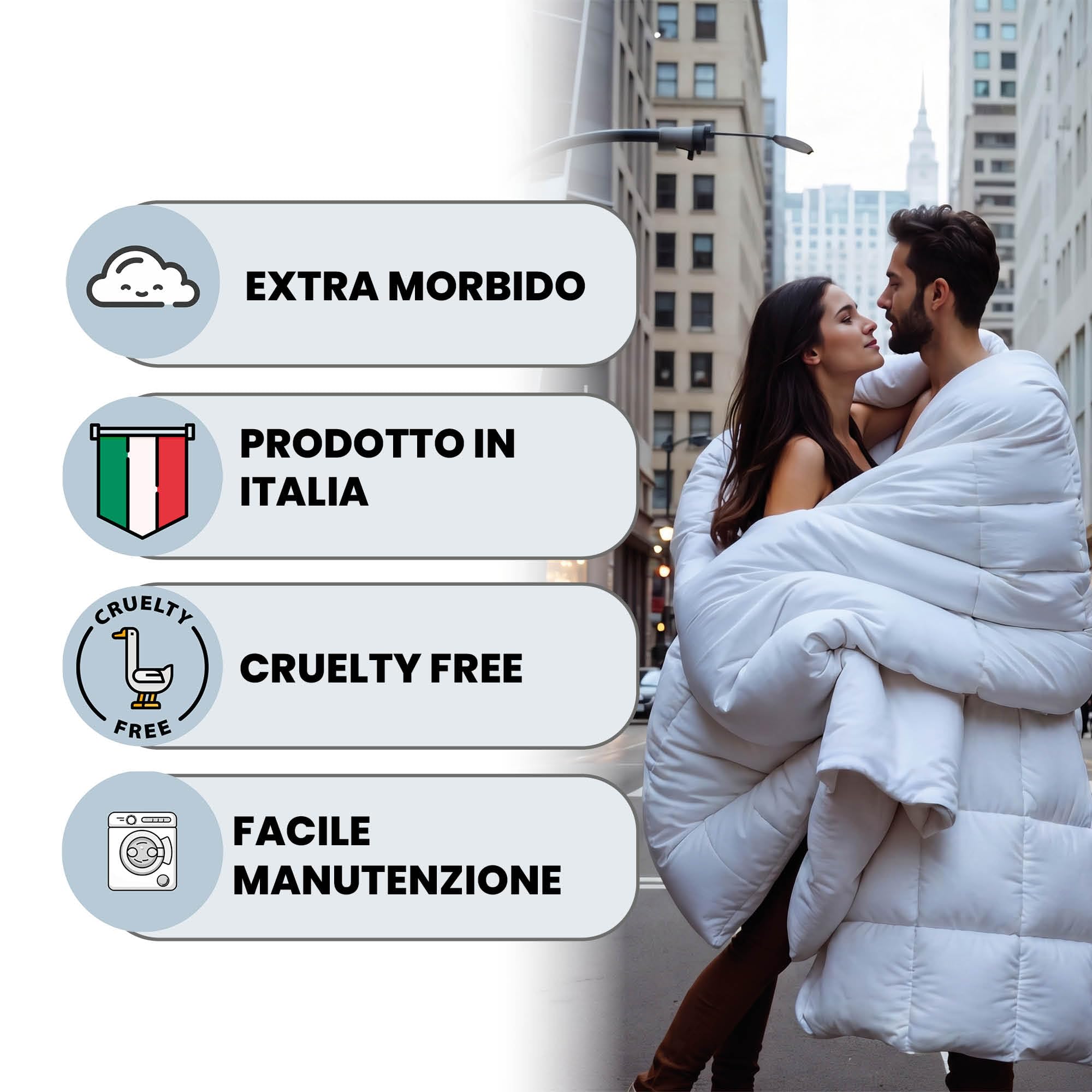 Italian Bed Linen Piumino Invernale PRESTIGE, Made in Italy - Piumone Matrimoniale - Trapunta in Morbida Microfibra Esterna e Calda Imbottitura in Poliestere 300gr/mq (MATRIMONIALE 250x200)