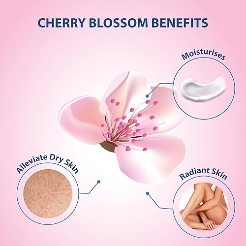 Miniatura 4 de Combo de leche de cabra hidratante Body Wash Crema de ducha Cherry Blossom 40.7 fl oz Loción corporal de leche de cabra con flor de cerezo 27 fl oz