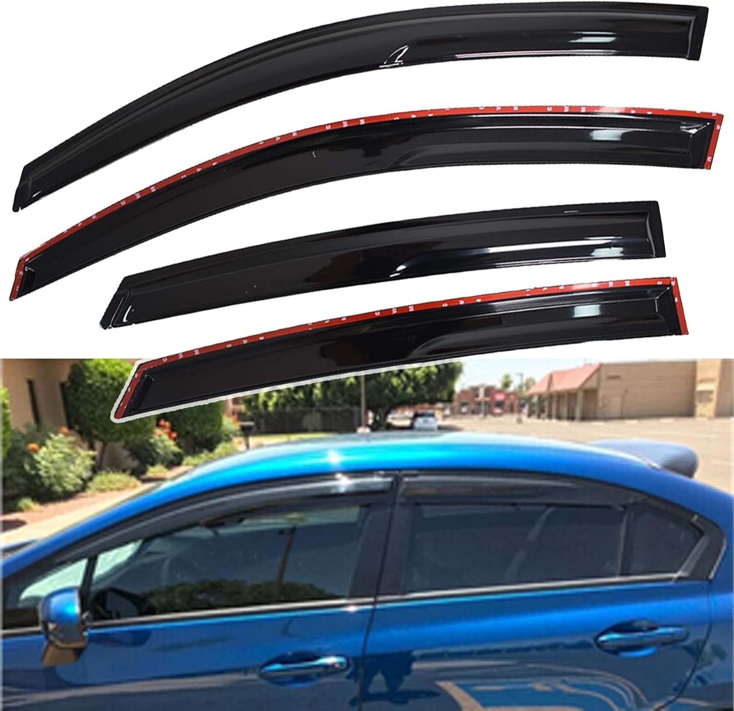 4-Pack Window Visor Rain Guard Vent Shade Deflectors Replacement for 2016-2020 Civic Sedan 4-Door
