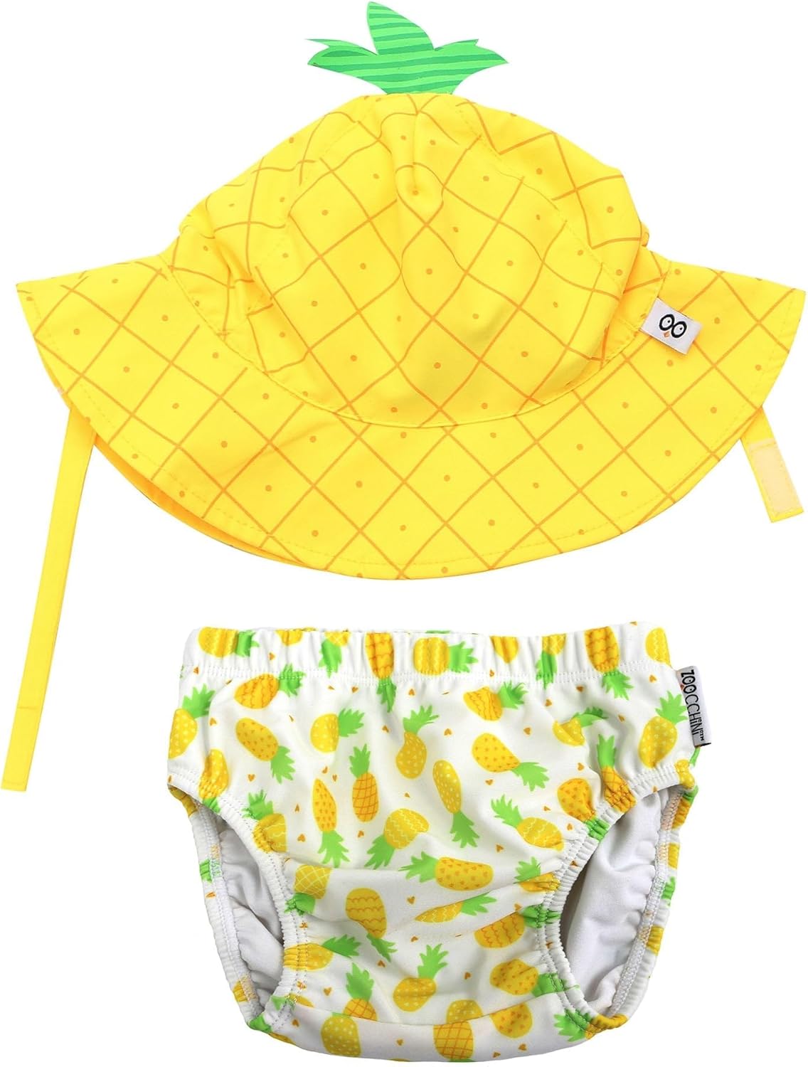ZOOCCHINI Baby & Toddler Sun Hat & Reusable Swim Diaper Set, UPF 50+ Protection, Chlorine and Salt Water Resistant for Beach and Pool