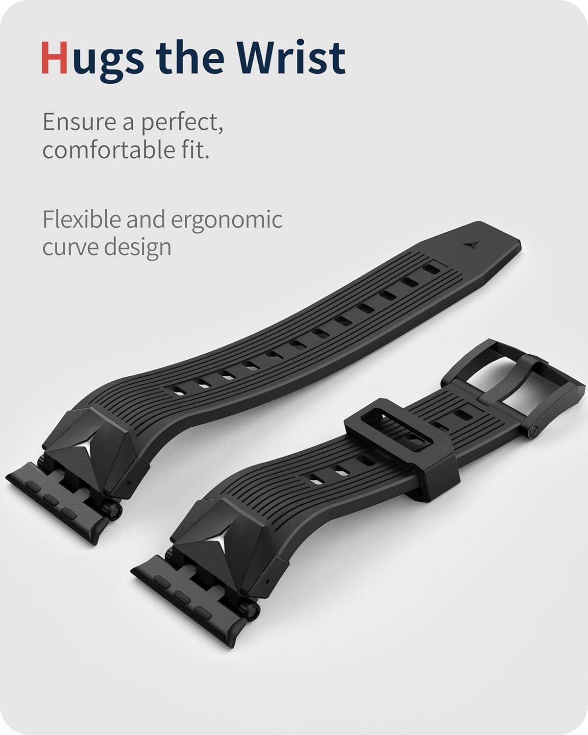 Wristitani Compatible with Apple Watch Band Ultra3/2/1 for Men, Durable Metal Connector with Rugged TPU Sport Replacement Strap for 49mm