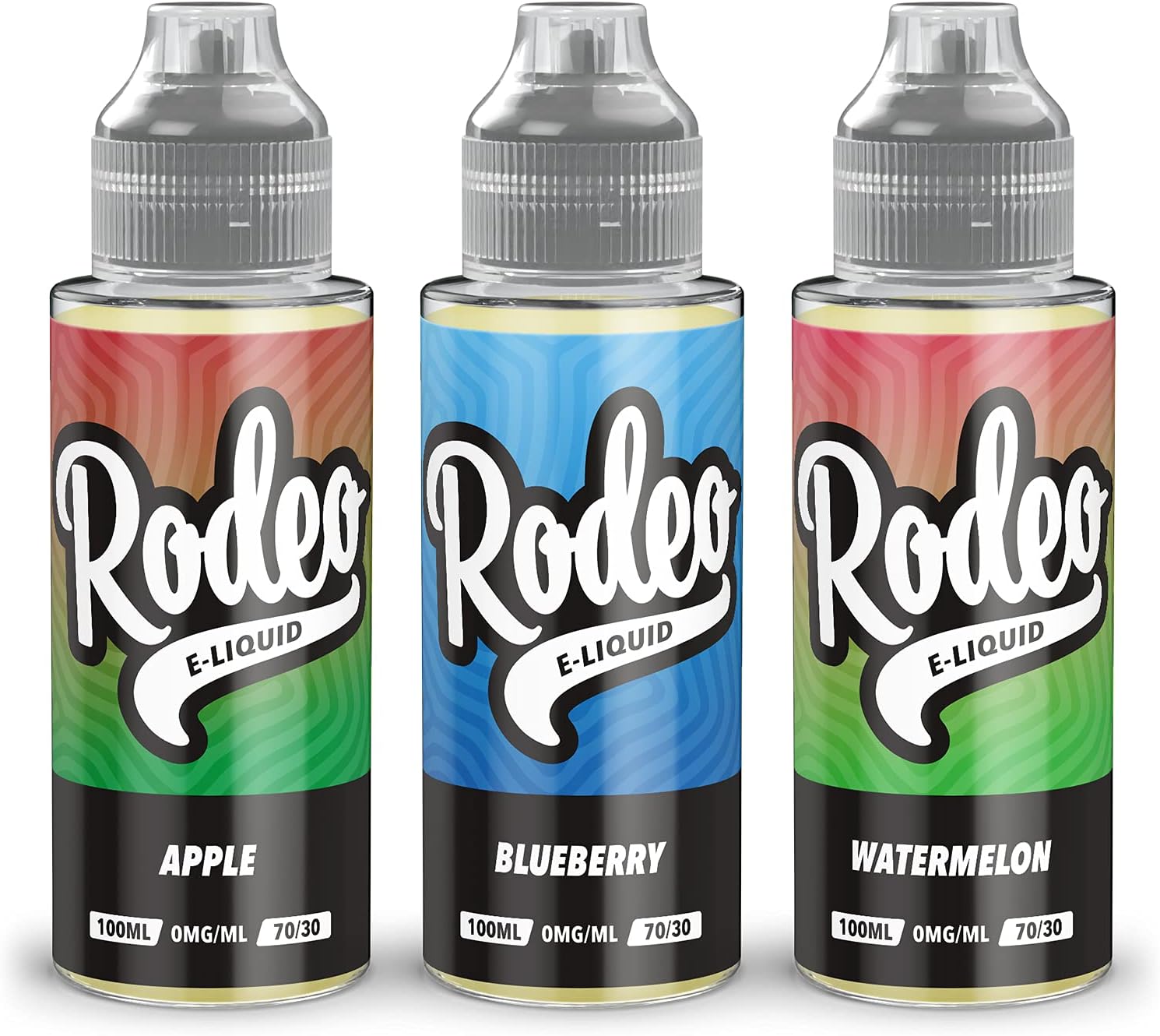 Rodeo Vape Liquid 3 x 100ml Apple + Blueberry + Watermelon Vape Juice E