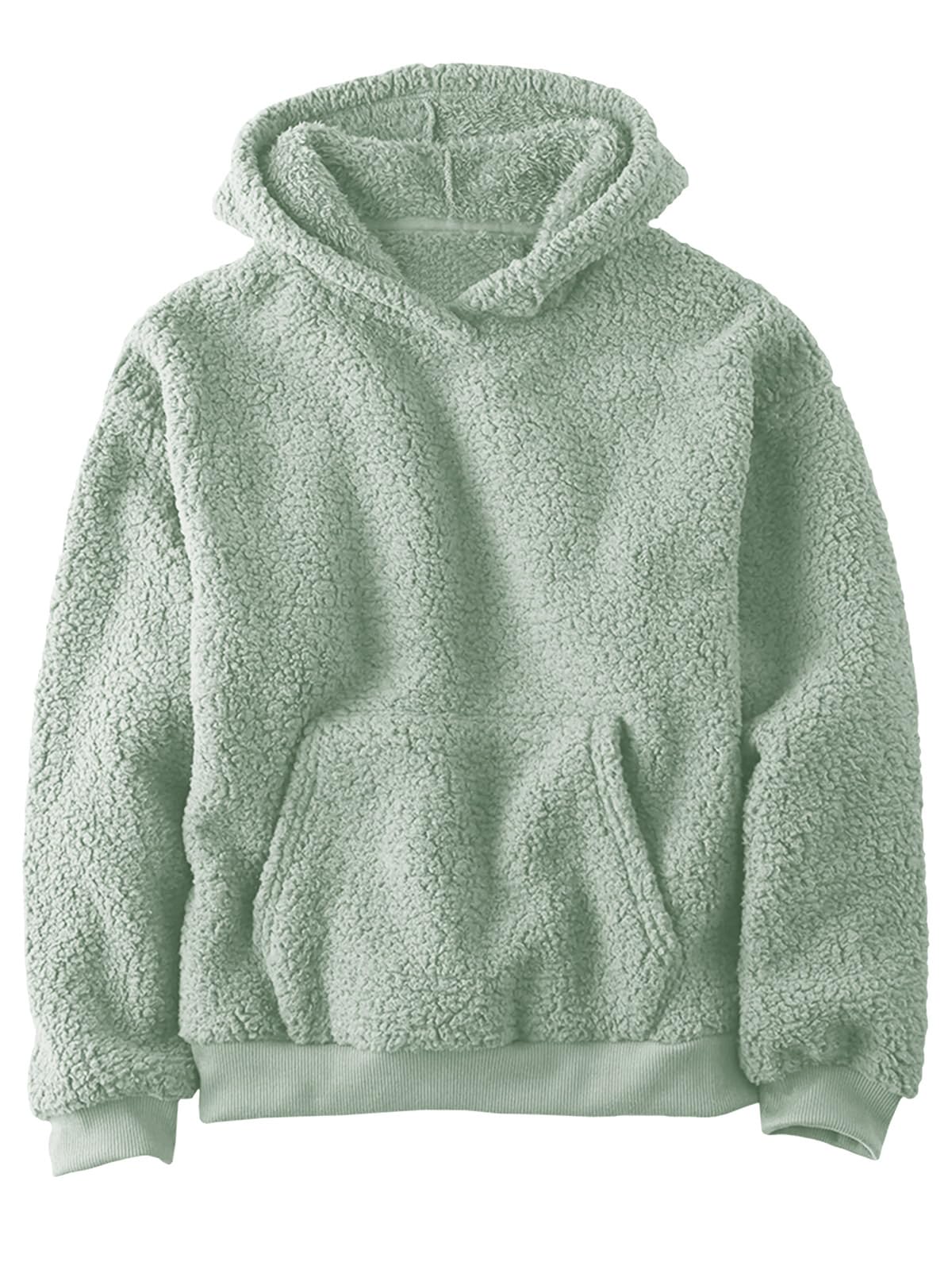 Makkrom Boys Girls Sherpa Fleece Hoodies Pullover Sweatshirts with Pockets