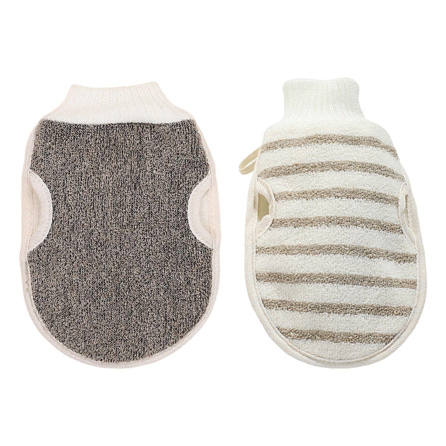 2 Pieces Of Double-Sided Shower Gloves, Bathing Exfoliation Gloves, Skin Cleaning Gloves, Universal Men And Women