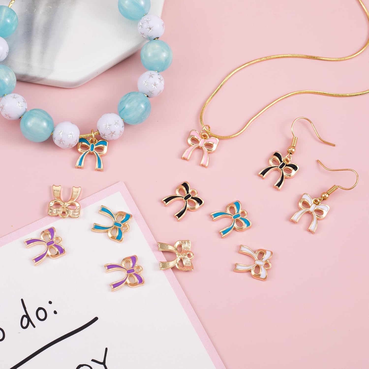 Bow Charms for Jewelry Making, Alloy Enamel Bowknot Charms, Tiny Cute Bow Pendants Decoration for DIY Earrings - Image 7