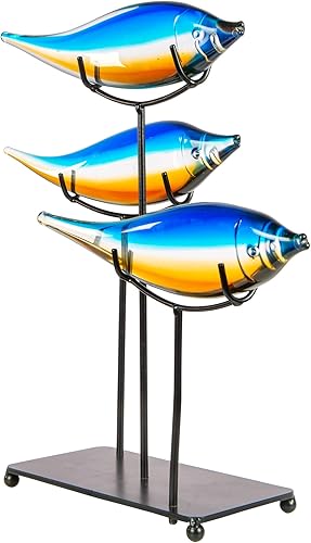 Miniatura 2 de Dale Tiffany AS24126 - Escultura de cristal hecha a mano con soporte, color azul, 15 pulgadas de ancho