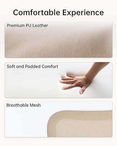 Miniatura 4 de Silla de oficina ergonómica, silla de escritorio giratoria de piel sintética con soporte lumbar, altura ajustable, silla ejecutiva con reposabrazos