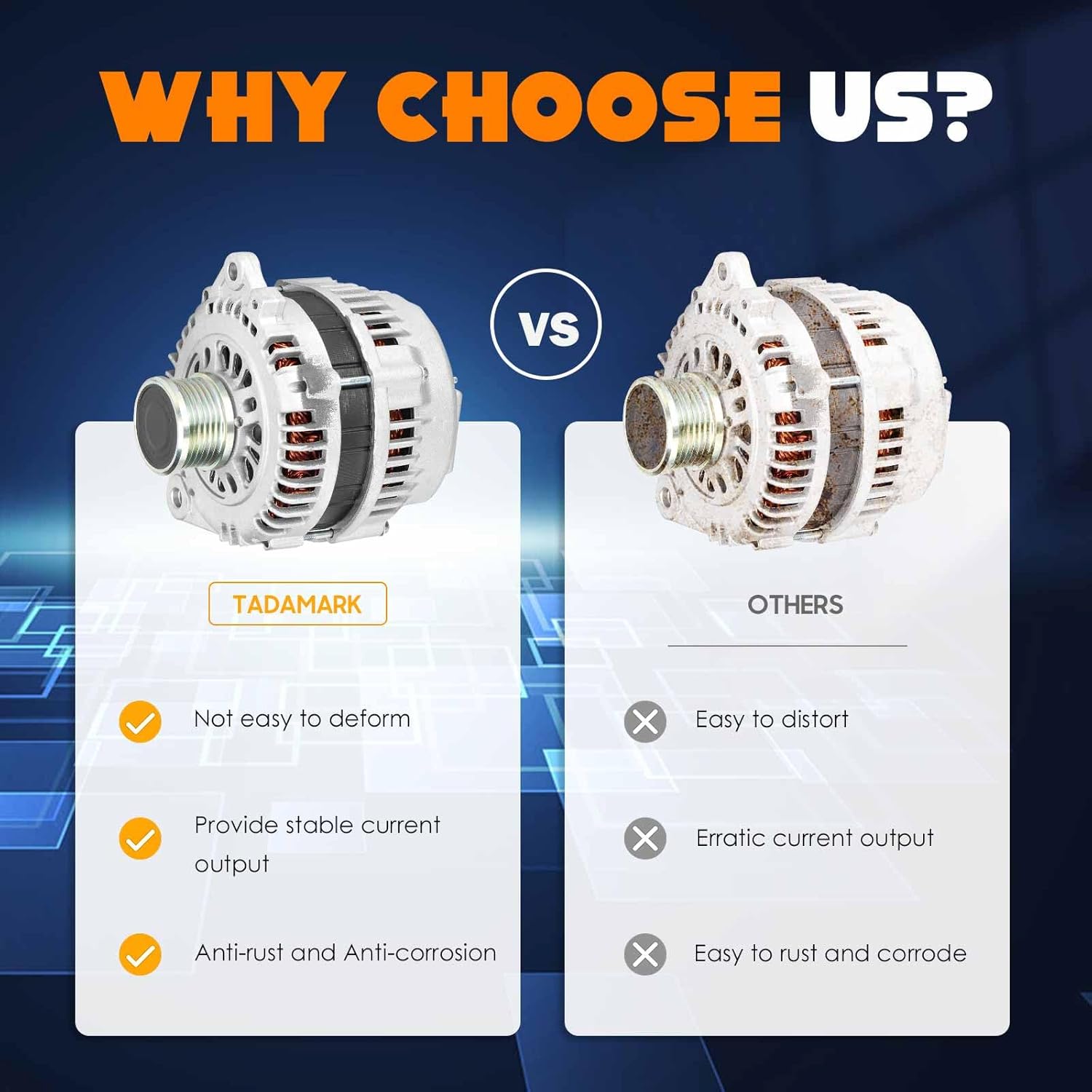 Alternator 2.5L Fit for Nissan Frontier 2005-2019 2.5L, for Suzuki Equator 2009-2012 L4 2.5L, 110 Amp 12V, AHI0116 LR1110-724 23100-EA000 31400-82Z00 11119N