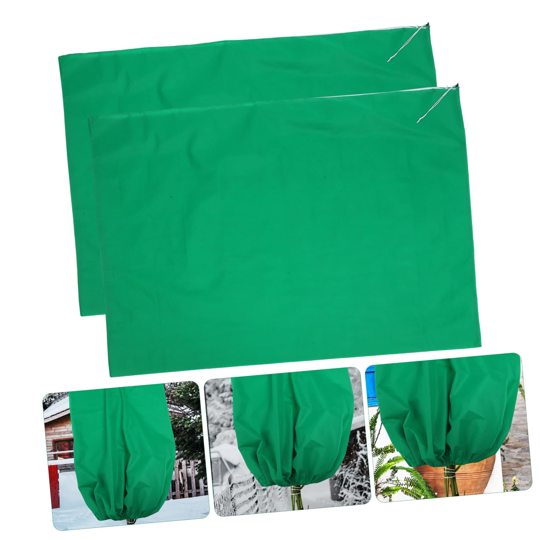 INOOMP Copri Piante Antighiaccio Non Tessuto Verde 2 Pezzi