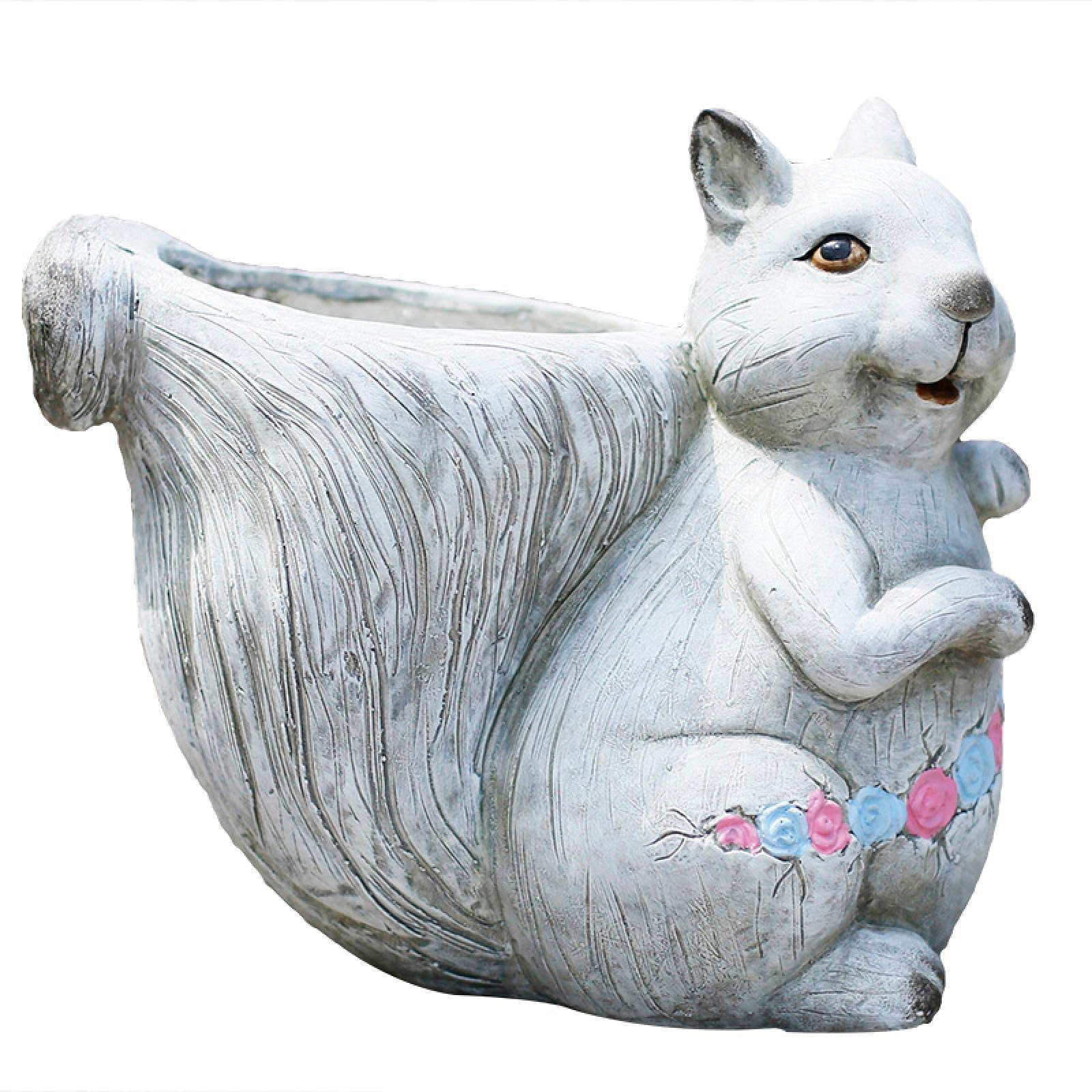 Pot de fleur avec écureuil mignon pour balcon et jardin