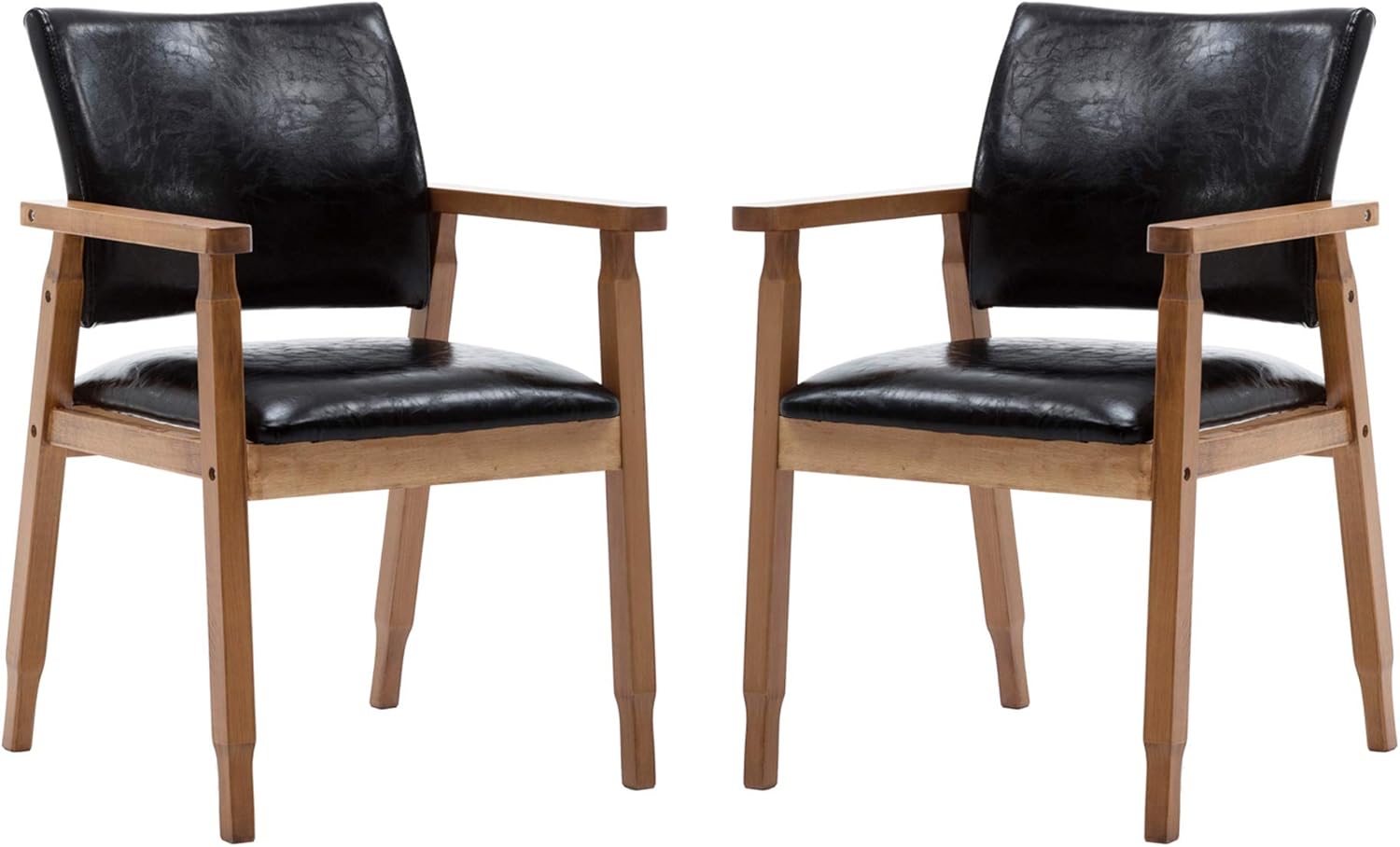 Buy Nobpeint Mid Century Dining Side Chair With Faux Leather Seat In Black Buy Nobpeint Mid Century Dining Side Chair With Faux Leather Seat In Black