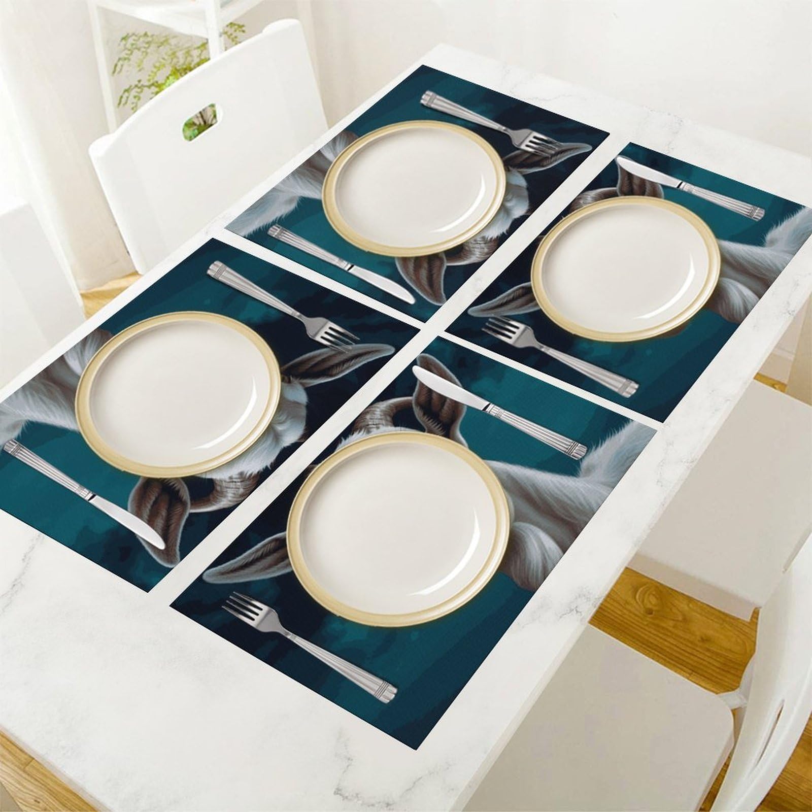 Platzdeckchen aus PVC, waschbar, hitzebeständig, rutschfest, wasserdicht, für Innen- und Außenbereich, Esstisch, Küche, Urlaub, Party, 6 Stück
