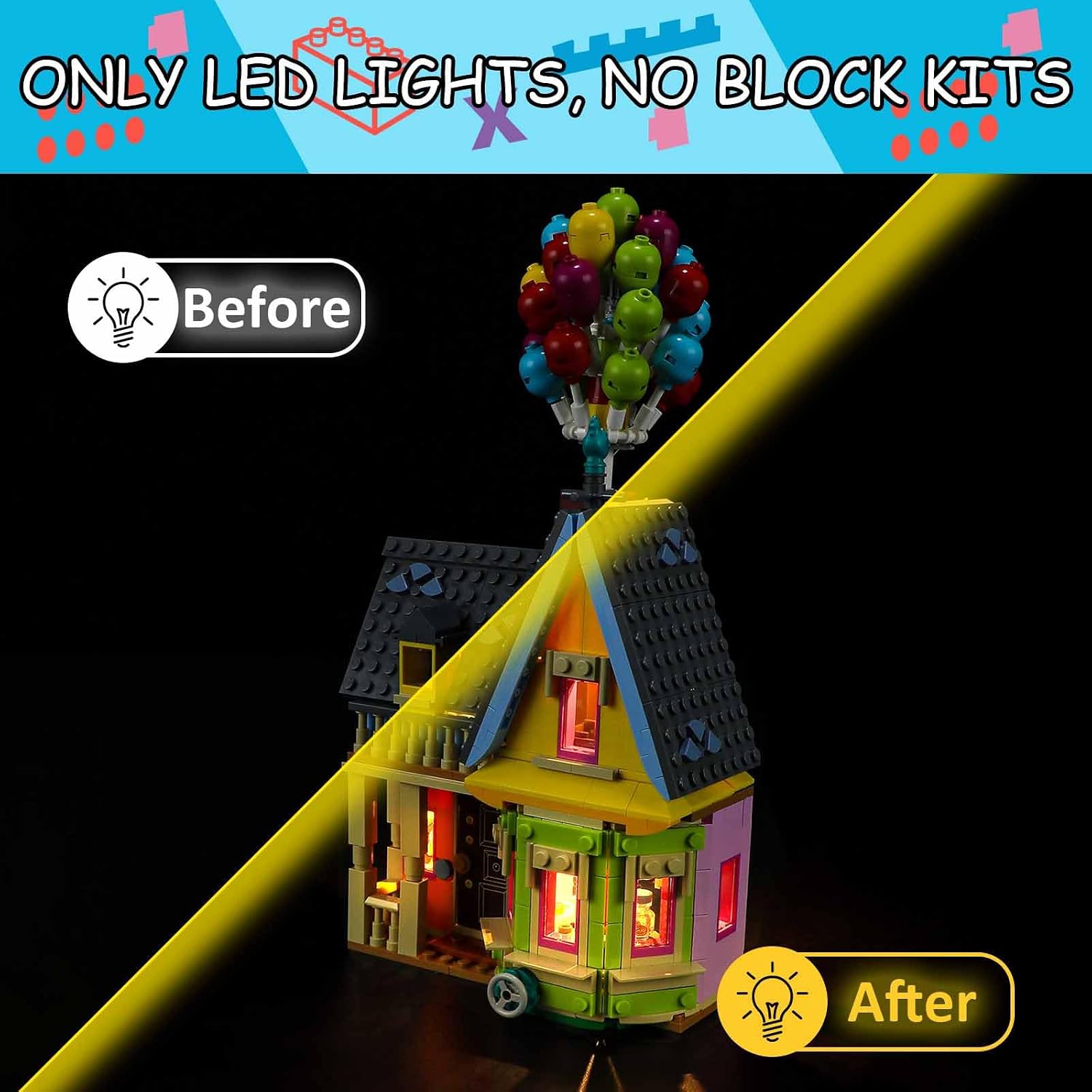 LED Light Kit for Lego Pixar ‘Up’ House 43217 Building Set, Compatible with Lego 43217 Building Blocks Model(Not Include Blocks Set)