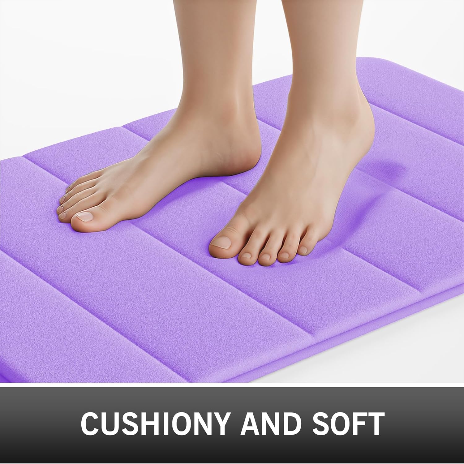 RUN HELIX Bathroom Rugs Set 2 Piece Memory Foam Bath Non-Slip Bath Mat,Washable Room Mats,Absorbent Shaggy Rugs Super Soft Kitchen Mats, Batroom Carpets for Bathroom,Tub,Shower Home Decor（Lavender）