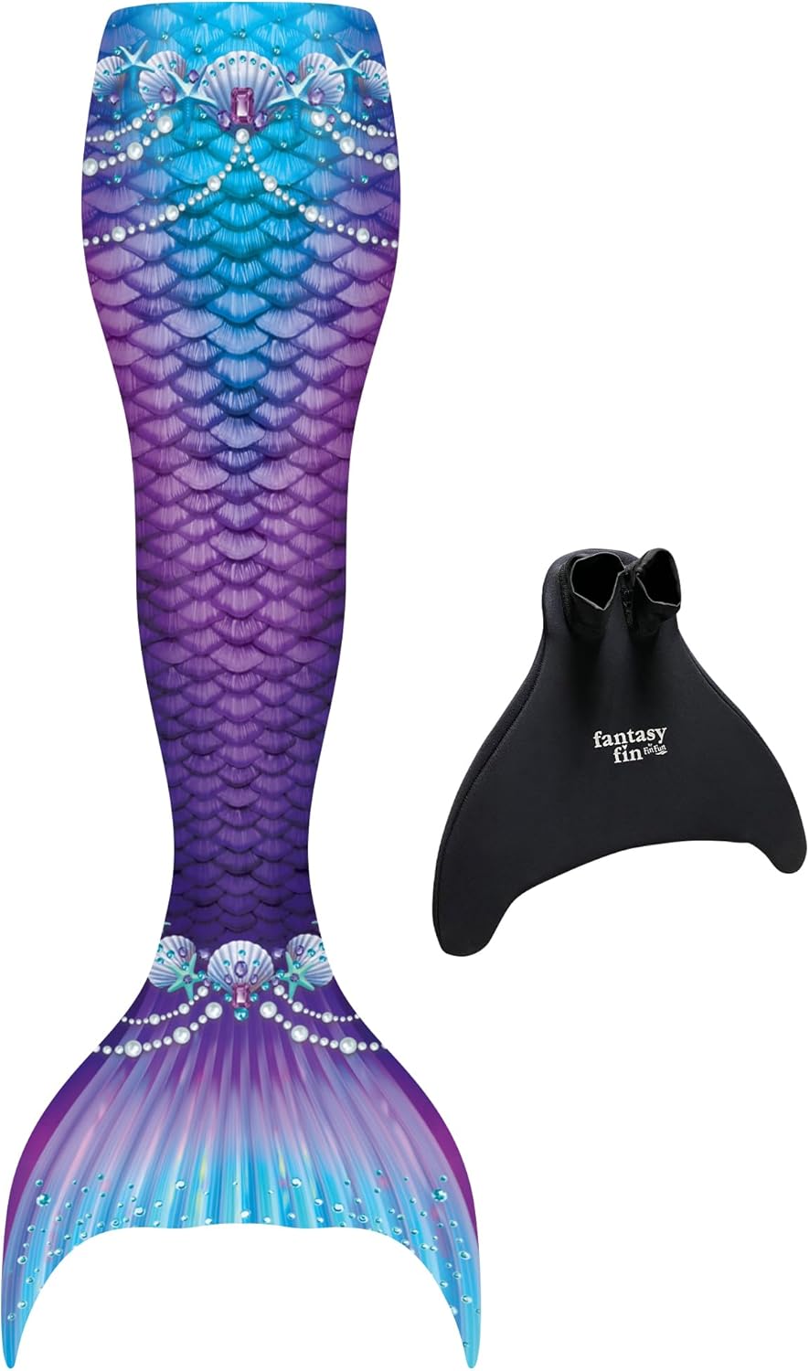 Fin Fun Fantasy Mermaid Tail for Girls and Boys, Monofin for Swimming Included (Purple - New Edition, Youth Large/X-Large) Youth Large/X-Large Purple - New Edition