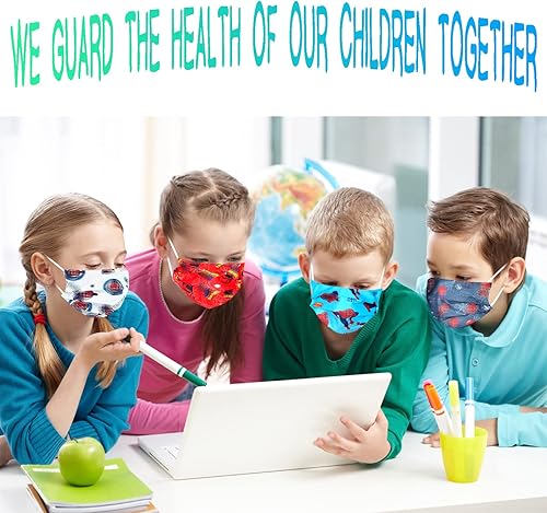 Miniatura 6 de 50 mascarillas faciales para niños, transpirables, con temática de dibujos animados, 3 capas para las orejas, suministros para niños y niñas